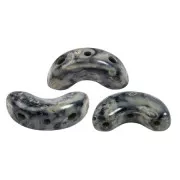 Cuentas de cristal Arcos® de Puca® 5x10 mm - Negro Beige piedra x10g