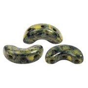 Cuentas de cristal Arcos® de Puca® 5x10 mm - Negro Beige Pedregoso Amarillo x10g