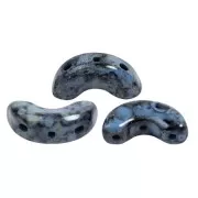 Cuentas de cristal Arcos® de Puca® 5x10 mm - Negro Azul Stony x10g