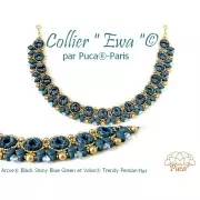 Cuentas de cristal Arcos® de Puca® 5x10 mm - Negro Azul Stony x10g