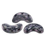 Cuentas de cristal Arcos® de Puca® 5x10 mm - Negro Stony Pink x10g|raw }}