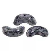 Cuentas de cristal Arcos® de Puca® 5x10 mm - Negro Stony Pink x10g