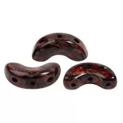 Cuentas de cristal Arcos® de Puca® 5x10 mm - Negro Rojo Piedra x10g