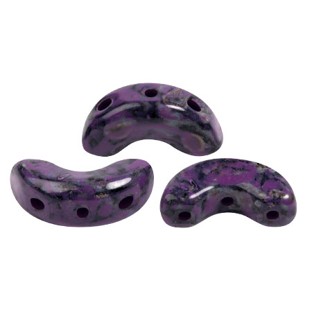 Cuentas de cristal Arcos® de Puca® 5x10 mm - Negro Violeta Pétreo x10g