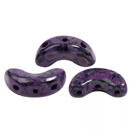 Cuentas de cristal Arcos® de Puca® 5x10 mm - Negro Violeta Pétreo x10g