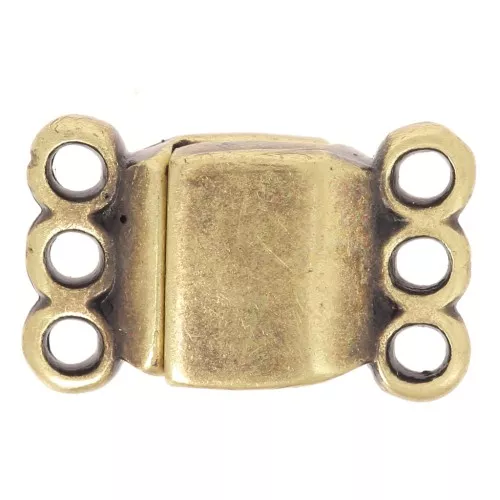 Cierre magnético de 3 filas 14x8,5 mm - Bronce x1