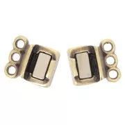 Cierre magnético de 3 filas 14x8,5 mm - Bronce x1