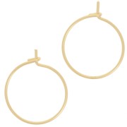 Pendientes de aro fino de 18 mm - Hilo de 0,8 mm - Dorado con oro fino x20