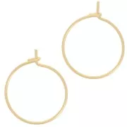 Pendientes de aro fino de 18 mm - Hilo de 0,8 mm - Dorado con oro fino x20
