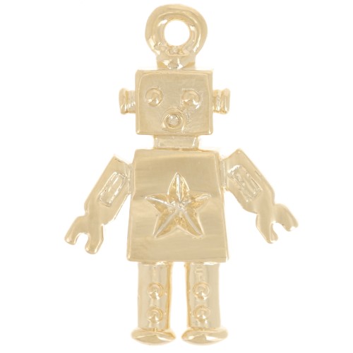 Dije Robot 18x12 mm - Dorado con oro fino x1