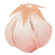 Cuenta flor de plástico 14 mm - Rojo claro x1