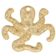 Dije de pulpo 15x17 mm - Dorado con oro fino x1