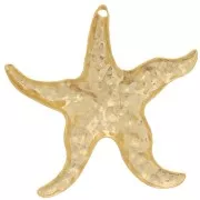 Colgante estrella de mar martillada - 28 mm - Dorado con oro fino x1