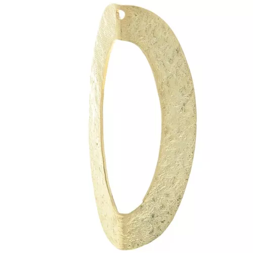 Colgante ovalado efecto plegado texturizado - 41x19 mm - Dorado con oro fino x1