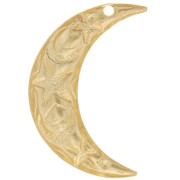 Colgante luna con motivo estrella y luna 25x16 mm - Dorado con oro fino x1