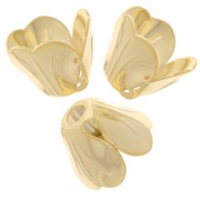 Flor coupelle 3 pétalos 10 mm - Dorado con oro fino x1
