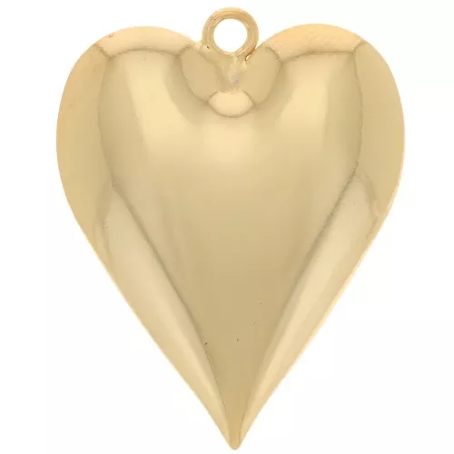 Colgante corazón - 28x22 mm - As de corazones - Dorado con oro fino x1