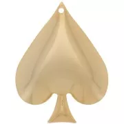 Colgante As de Picas - 29x22 mm - Dorado con oro fino x1