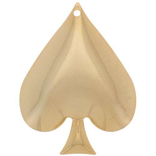 Colgante As de Picas - 29x22 mm - Dorado con oro fino x1