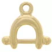 Dije estribo - 11.5x12 mm - Dorado con oro fino x1