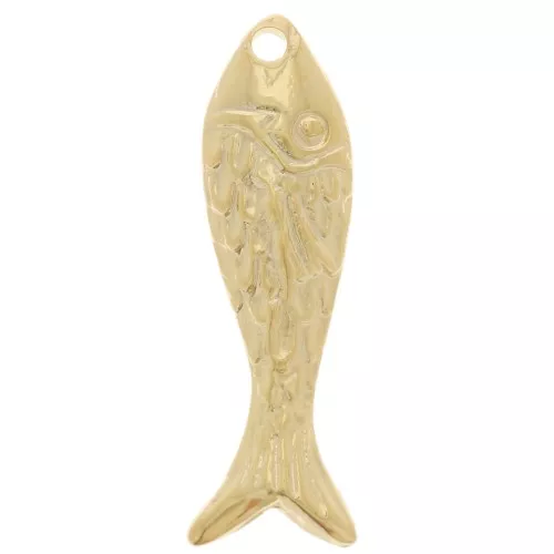 Dije de pez 20x6 mm - Dorado con oro fino x1