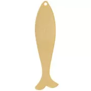 Colgante arabesco pez - 43x10 mm - Dorado con oro fino x1