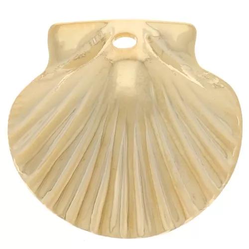Dije de concha 11x12 mm - Dorado con oro fino x1