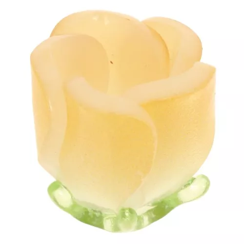 Cuenta flor tulipán 15x13 mm plástico - Amarillo x1