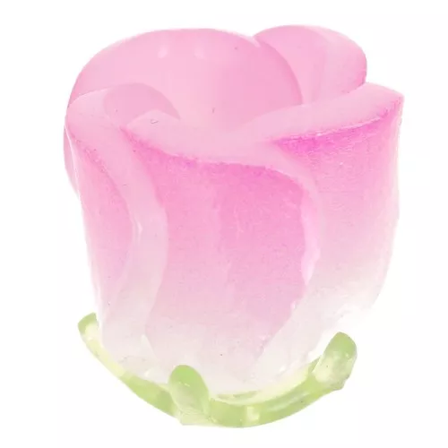 Cuenta flor tulipán 15x13 mm plástico - Rosa x1