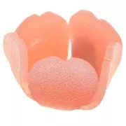 Cuenta flor acrílica 13 mm - Salmón x1