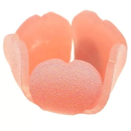 Cuenta flor acrílica 13 mm - Salmón x1