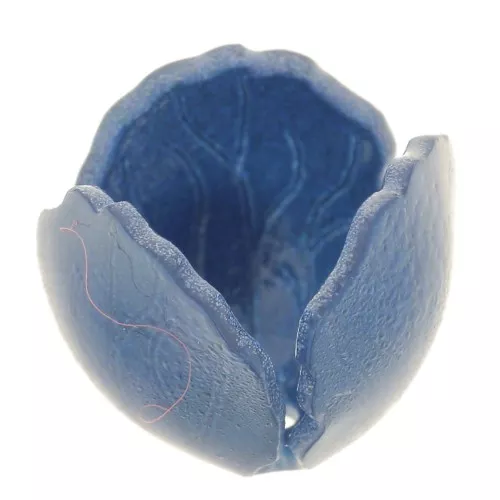 Cuenta flor acrílica 14 mm - Azul oscuro x1