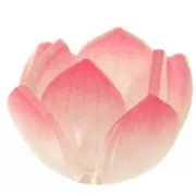 Cuenta flor de loto 12x21 mm en acrílico - Rosa oscuro - Rosa claro x1