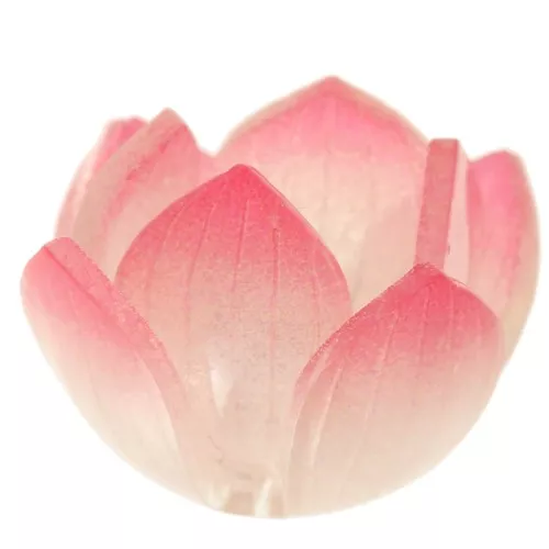 Cuenta flor de loto 12x21 mm en acrílico - Rosa oscuro - Rosa claro x1