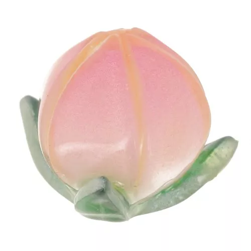 Perla semiperforada capullo de rosa 14x15 mm - Rosa - Hoja verde x1