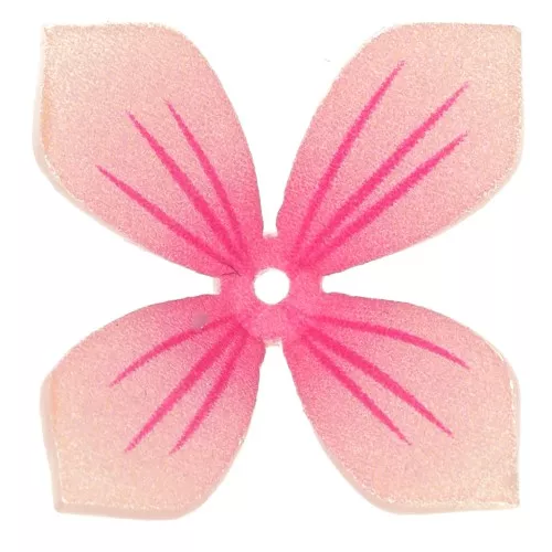 Cuenta flor resina 15x7 mm - Rosa - Rosa oscuro x1