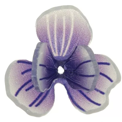 Cuenta Flor de pensamiento 16x8 mm en resina - Violeta oscuro x1