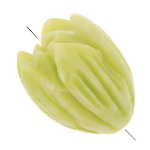 Cuentas capullo 12x10 mm sinteticas - Verde lima x8