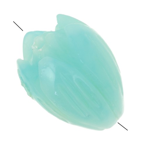 Cuentas capullo 10x8 mm sinteticas - Verde agua x8