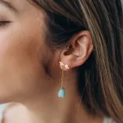 Cuentas capullo 10x8 mm sinteticas - Verde agua x8