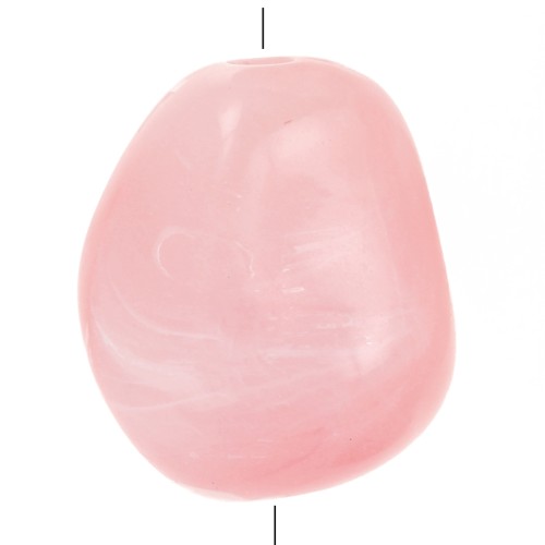 Cuentas de pepitas irregulares 12x10 mm en acrílico - Rosa claro jaspeado x10