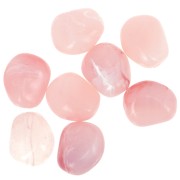 Cuentas de pepitas irregulares 12x10 mm en acrílico - Rosa claro jaspeado x10