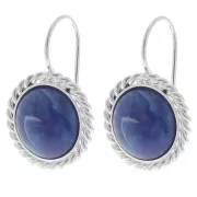 Cuerda efecto ganchos pendientes para cabujón base plana 12 mm - Plateado fino x2