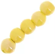 Perles rondes en céramique 6.5 mm - Jaune x20