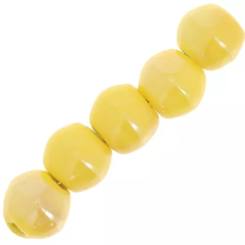 Cuentas redondas de cerámica 6,5 mm - Amarillo x20
