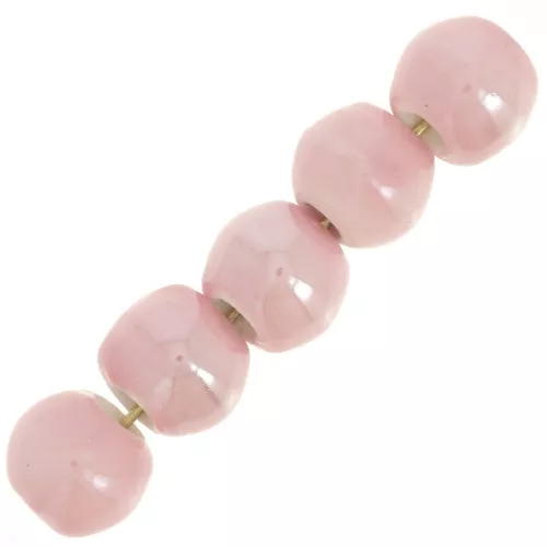 Cuentas redondas de cerámica 6,5 mm - Rosa x20