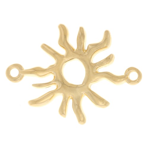 Entrepieza irregular 26x19 mm - Dorado con oro fino x1