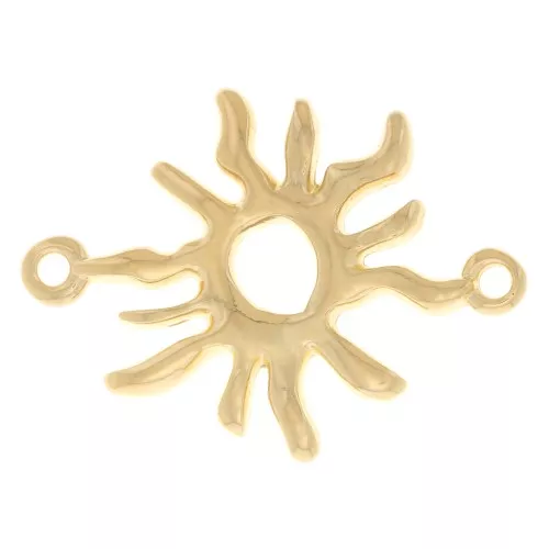 Entrepieza irregular 26x19 mm - Dorado con oro fino x1