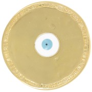 Colgante ojo de epoxi redondo irregular de 23 mm - Dorado con oro fino x1