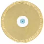 Colgante ojo de epoxi redondo irregular de 23 mm - Dorado con oro fino x1